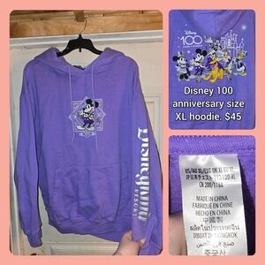 Disney Lavender Hoodie with Mickey and Friends